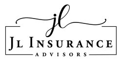 JL Insurance Advisors Logo - JL in cursive above Insurance advisors in all caps.