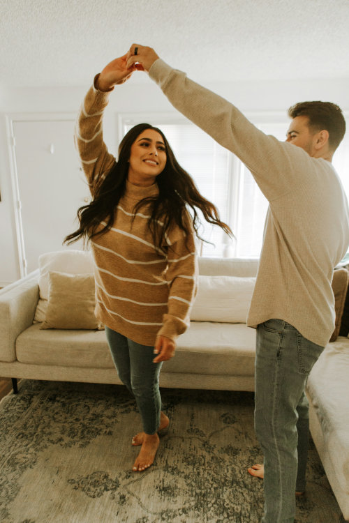 Man and woman dancing
